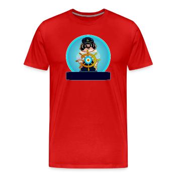 Cadeaux personnalisés - Prénom - Voile - T-shirt bio Premium Homme - rouge - Devant - Damien (186cm)