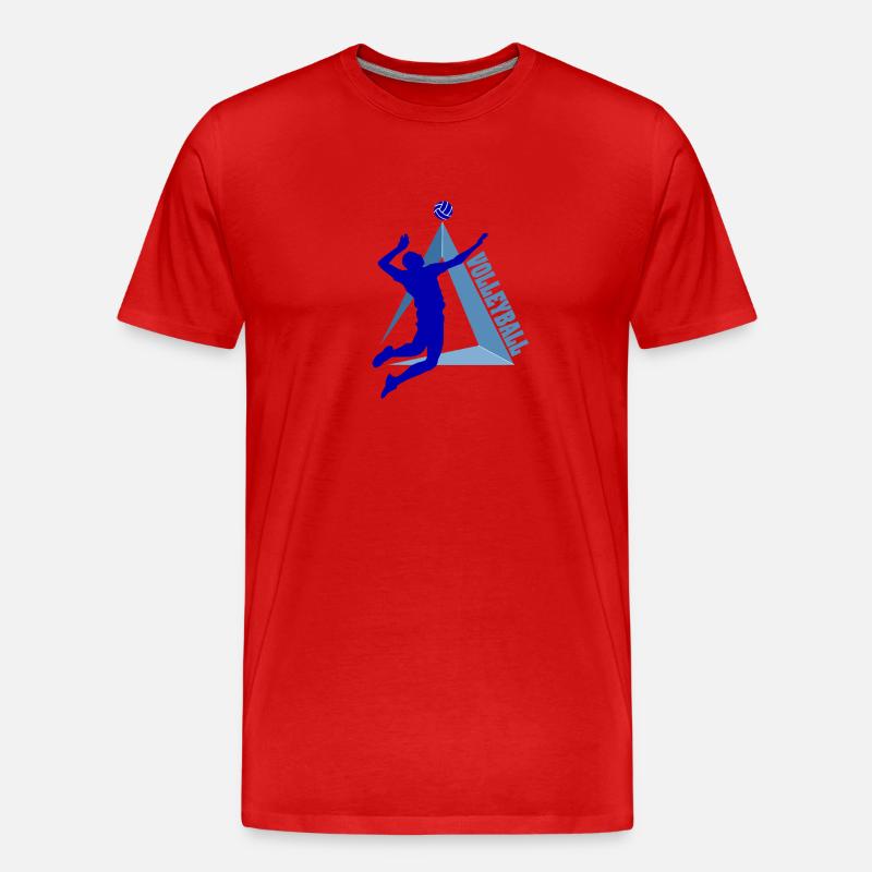 Volleyball - Männer Premium Bio T-Shirt - Rot