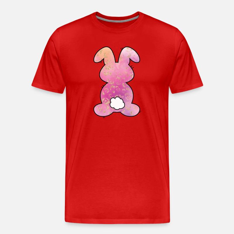 Leopard Pattern Rabbit Easter - Men's Premium Organic T-Shirt - red