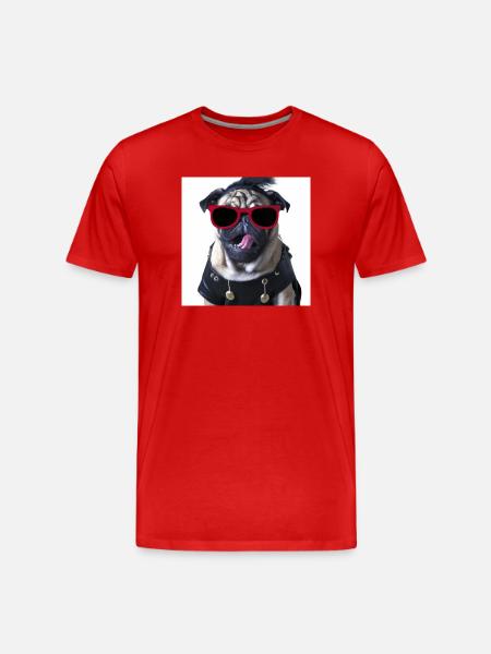 punk pug - Men's Premium Organic T-Shirt - red