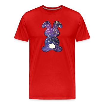 Leopard Pattern Rabbit Easter - Men's Premium Organic T-Shirt - red - Front - Damien (186cm)
