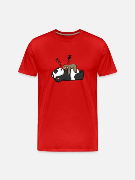 Sloth and panda - Men's Premium Organic T-Shirt - red