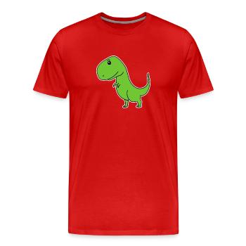 Dinosaure Vert - T-shirt bio Premium Homme - rouge - Devant - Damien (186cm)