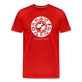 Sternzeichen Fische 003 weiß - Männer Premium Bio T-Shirt - Rot - Vorne - Damien (186cm)