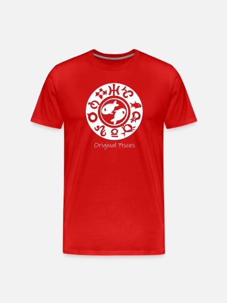 Zodiac sign Pisces 003 white - Men's Premium Organic T-Shirt - red