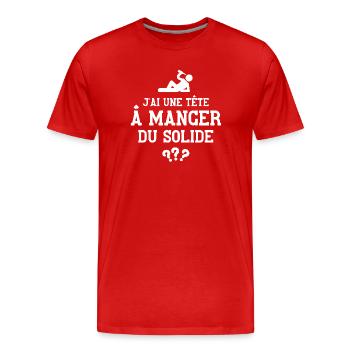 boire, apéritif, alcool - T-shirt bio Premium Homme - rouge - Devant - Damien (186cm)