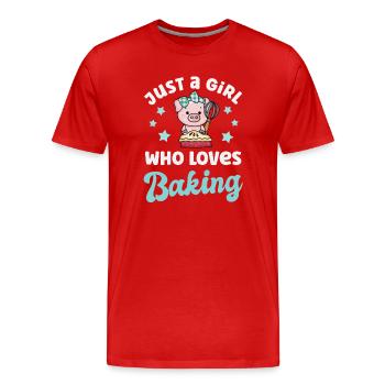 Boulanger de cuisson - T-shirt bio Premium Homme - rouge - Devant - Damien (186cm)