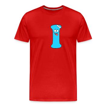 I - Männer Premium Bio T-Shirt - Rot - Vorne - Damien (186cm)