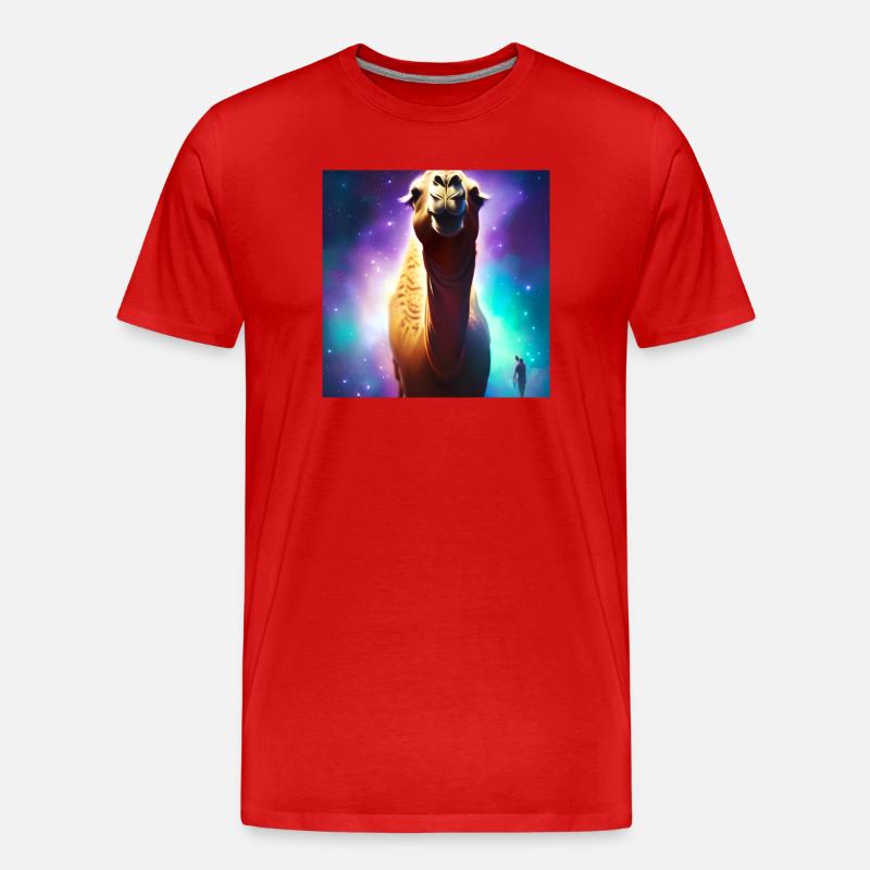 Dromedary Camel - Galaxy Space - T-shirt bio Premium Homme - rouge