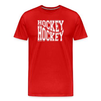 hockey, fan de hockey, hockey sport - T-shirt bio Premium Homme - rouge - Devant - Damien (186cm)