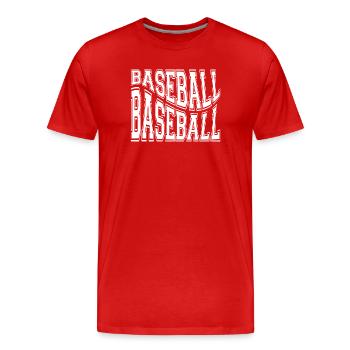 baseball, baseball sport, baseball fan - Men's Premium Organic T-Shirt - red - Front - Damien (186cm)