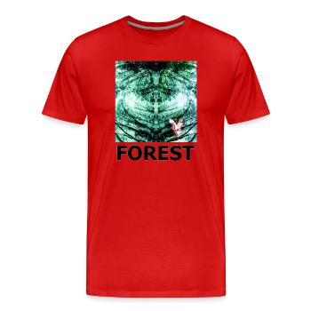 Forêt Kaléidoscope FORÊT - T-shirt bio Premium Homme - rouge - Devant - Damien (186cm)