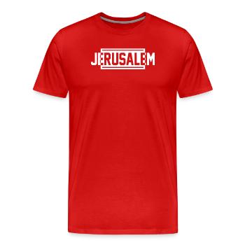 Jerusalem Urbane - Men's Premium Organic T-Shirt - red - Front - Damien (186cm)