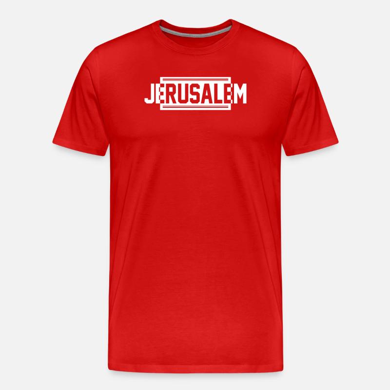 Jerusalem Urbane  - Männer Premium Bio T-Shirt - Rot