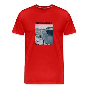 Notre Monde - T-shirt bio Premium Homme - rouge - Devant - Damien (186cm)