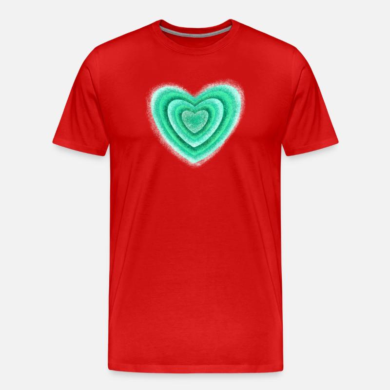 Herz - Männer Premium Bio T-Shirt - Rot