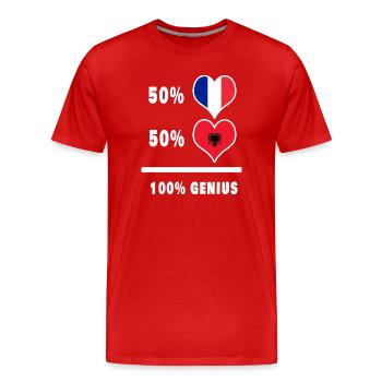 Albanien und Frankreich 100% genial - Männer Premium Bio T-Shirt - Rot - Vorne - Damien (186cm)