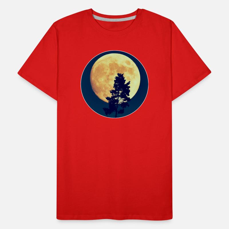 Moonlit Night Forest Silhouette Men's Premium Organic T-Shirt