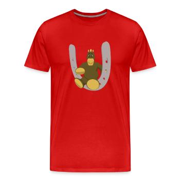 Cheval en fer à cheval - T-shirt bio Premium Homme - rouge - Devant - Damien (186cm)