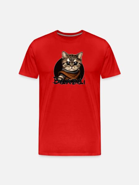 Aventure spatiale Banzai Cat - T-shirt bio Premium Homme - rouge