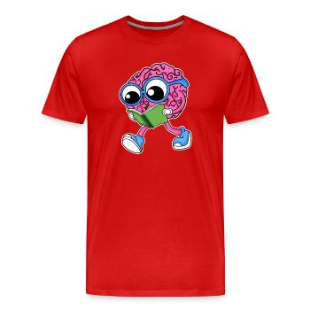 Brain reading - Men's Premium Organic T-Shirt - red - Front - Damien (186cm)