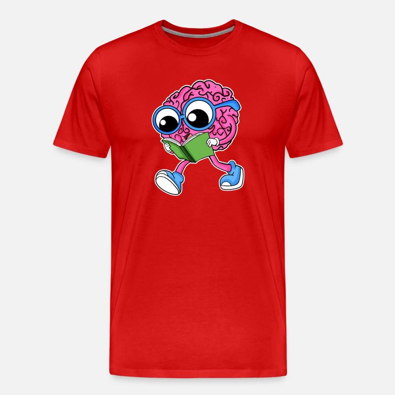 Brain reading - Men's Premium Organic T-Shirt - red