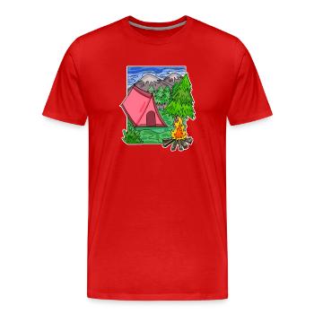 Camping Camping Motif - T-shirt bio Premium Homme - rouge - Devant - Damien (186cm)