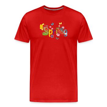 Typographie printanière au début du printemps - T-shirt bio Premium Homme - rouge - Devant - Damien (186cm)