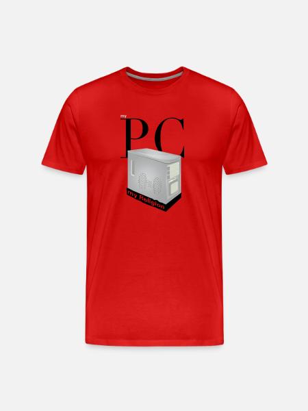 my PC my Religion - Men's Premium Organic T-Shirt - red