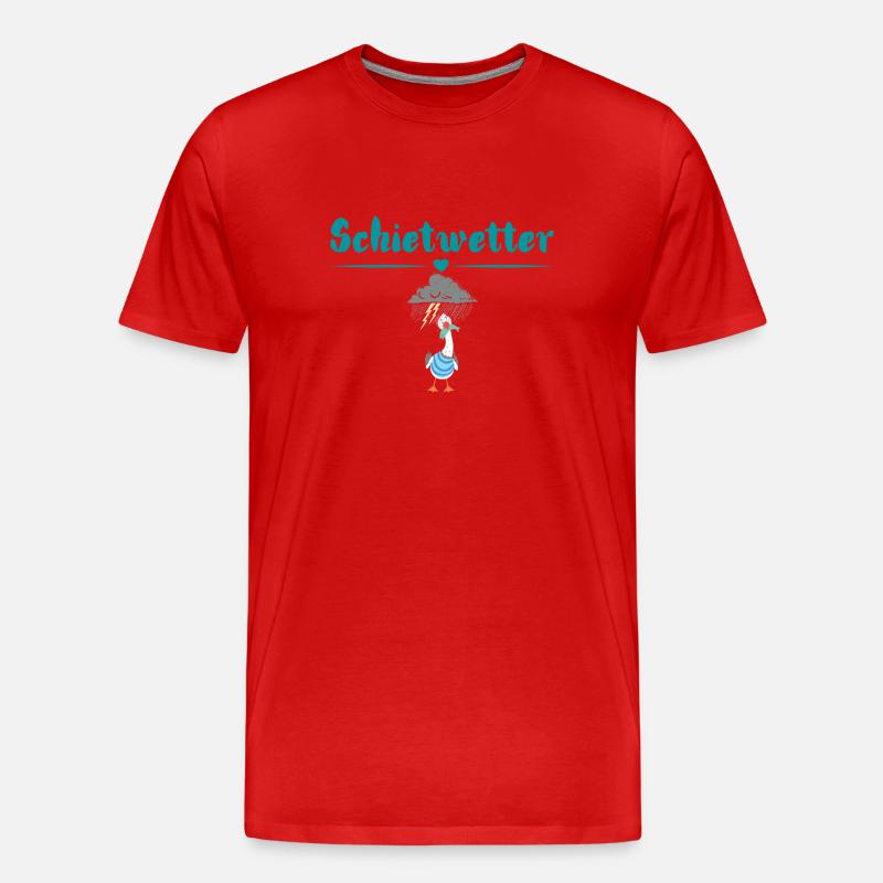 Schietwetter Möwe. Maritime Kleidung - Männer Premium Bio T-Shirt - Rot