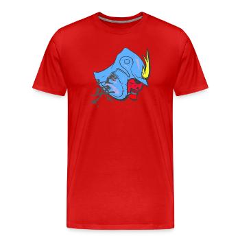 kanjizeichen „Mut“, Samureihelm - Männer Premium Bio T-Shirt - Rot - Vorne - Damien (186cm)