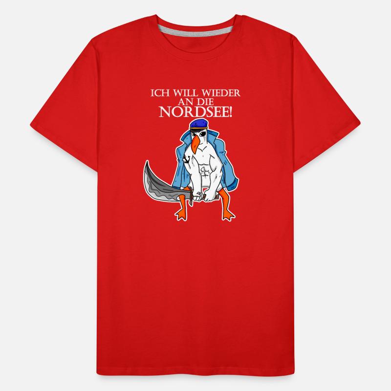 Nordsee Plattdeutsch Spruch Moin Möwe Männer Premium Bio T-Shirt