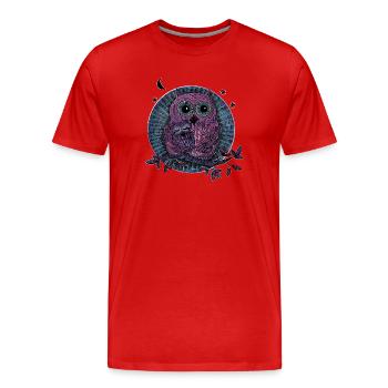 Hiboux Maman Enfant - T-shirt bio Premium Homme - rouge - Devant - Damien (186cm)