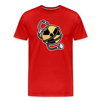Logo Strahlung Manip Radiologe Radiologe Radiologie - Männer Premium Bio T-Shirt - Rot - Vorne - Damien (186cm)