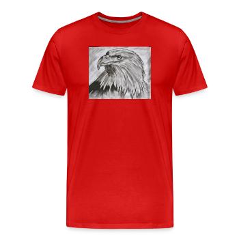 König der Lüfte – Adlerkopf Illustration - Männer Premium Bio T-Shirt - Rot - Vorne - Damien (186cm)
