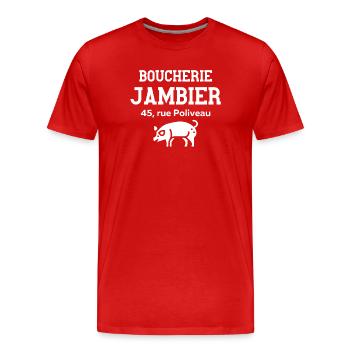 boucherie, boucher, film culte - T-shirt bio Premium Homme - rouge - Devant - Damien (186cm)