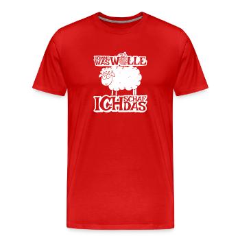 Komme was Wolle ich Schaf das - Männer Premium Bio T-Shirt - Rot - Vorne - Damien (186cm)