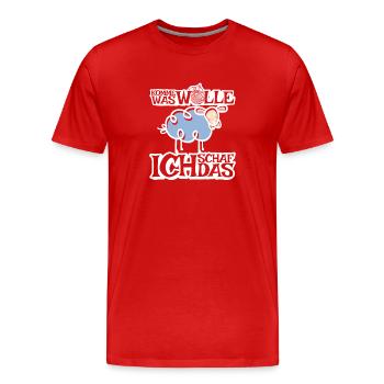 Komme was Wolle ich Schaf das - Männer Premium Bio T-Shirt - Rot - Vorne - Damien (186cm)
