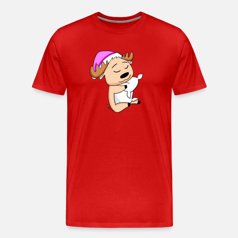 Elch - Männer Premium Bio T-Shirt - Rot