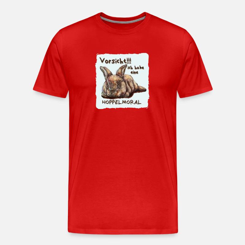 Hoppelmoral - Männer Premium Bio T-Shirt - Rot