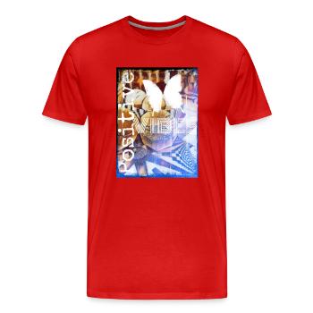 Positive Vibes - Männer Premium Bio T-Shirt - Rot - Vorne - Damien (186cm)