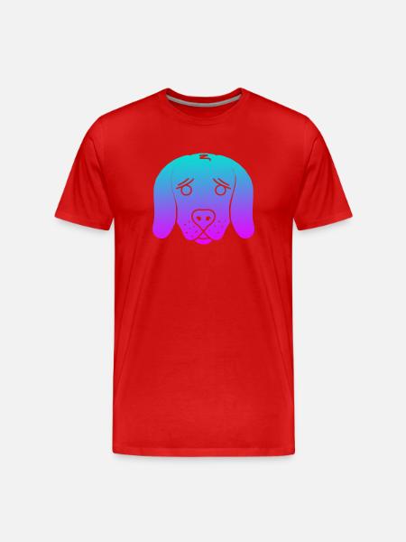 Hund (Verlauf) - Männer Premium Bio T-Shirt - Rot