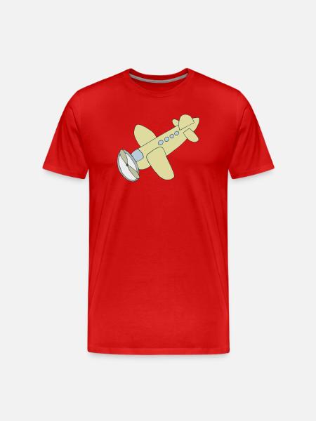 flugzeug comic - Männer Premium Bio T-Shirt - Rot