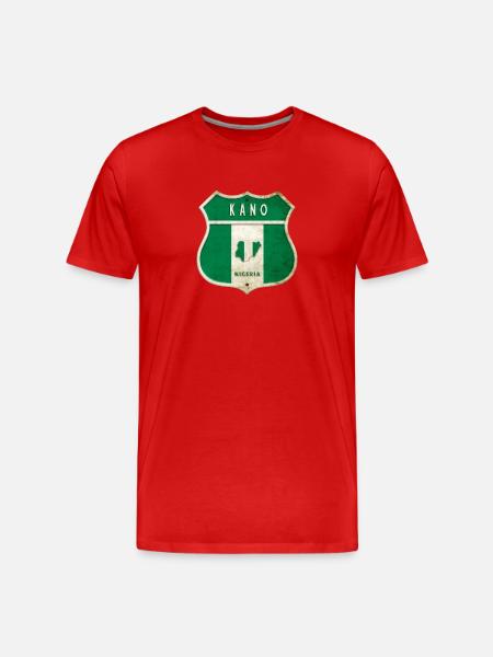 Kano Nigeria coat of arms flag design - Men's Premium Organic T-Shirt - red
