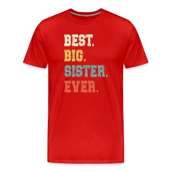 Grande Sœur - T-shirt bio Premium Homme - rouge - Devant - Damien (186cm)