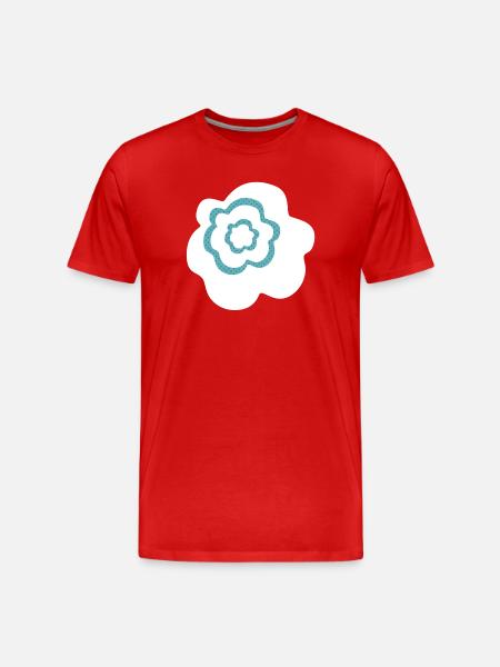 Bloem Bloem Witte Punten Scandinavische Decoratie - Mannen premium biologisch T-shirt - rood