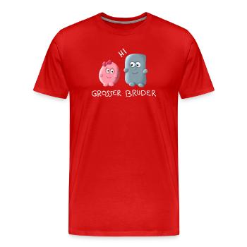 Grosser Bruder - Männer Premium Bio T-Shirt - Rot - Vorne - Damien (186cm)