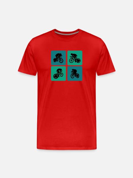 Conception de vélo de route - T-shirt bio Premium Homme - rouge