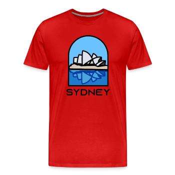 Sydney - Opéra - T-shirt bio Premium Homme - rouge - Devant - Damien (186cm)