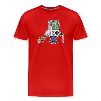 Retrogaming Lustige Videospiele Tragbarer Humor Gamer - Männer Premium Bio T-Shirt - Rot - Vorne - Damien (186cm)